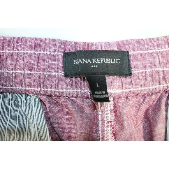 Mens Banana Republic Chambray Deck Shorts Large Red Drawstring Cotton 8” Inseam - Picture 3 of 4